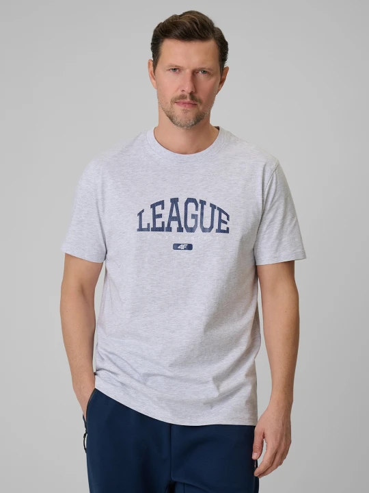 Zdjęcie produktu 4F T-shirt regular z nadrukiem męski - szary XXL