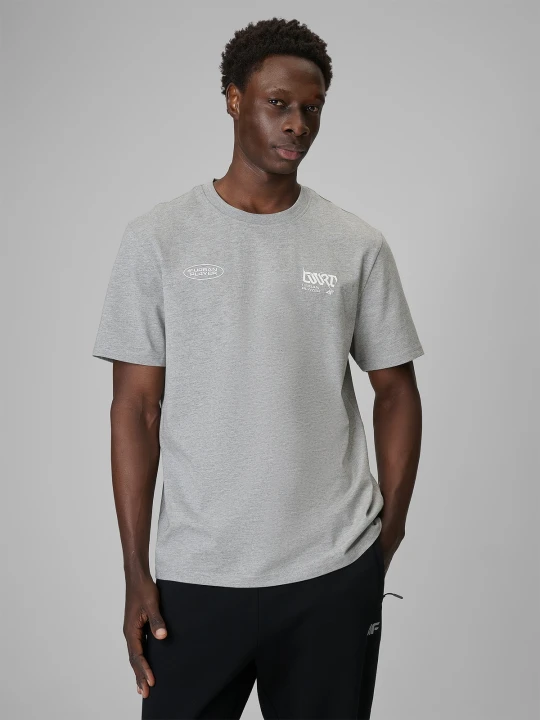 Zdjęcie produktu 4F T-shirt regular z nadrukiem męski - szary S