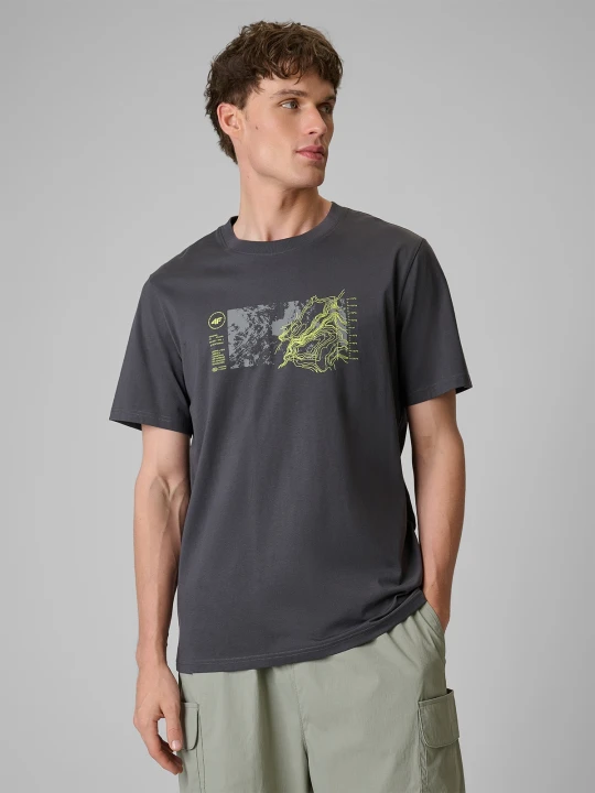 Zdjęcie produktu 4F T-shirt regular z nadrukiem męski - szary S