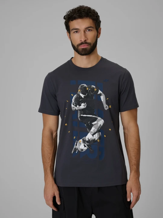 Zdjęcie produktu 4F T-shirt regular z nadrukiem męski - szary M