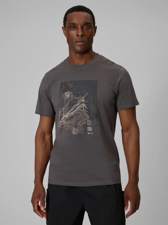 Zdjęcie produktu 4F T-shirt regular z nadrukiem męski - szary S