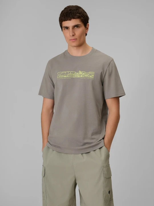 Zdjęcie produktu 4F T-shirt regular z nadrukiem męski - szary L