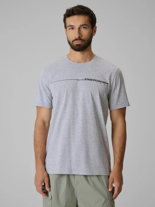 Zdjęcie produktu 4F T-shirt regular z nadrukiem męski - szary M