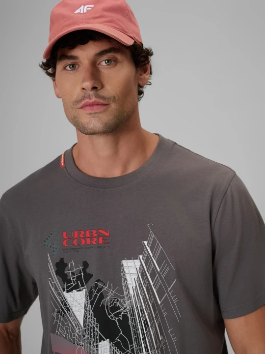 Zdjęcie produktu 4F T-shirt regular z nadrukiem męski - szary S