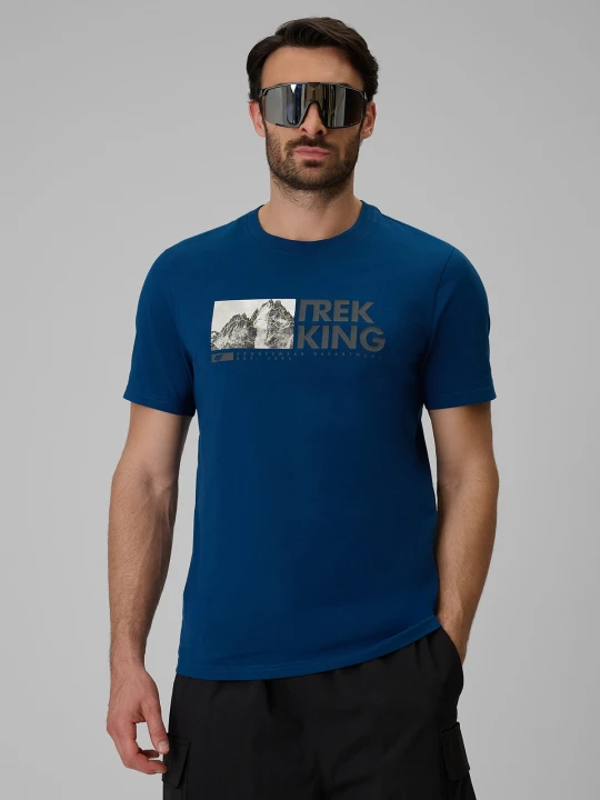 Zdjęcie produktu 4F T-shirt regular z nadrukiem męski - granatowy XXL