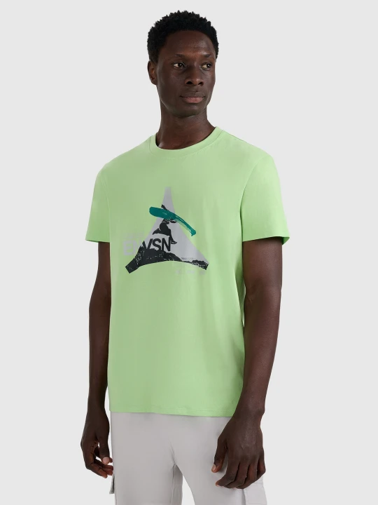 Zdjęcie produktu 4F T-shirt regular z nadrukiem męski - zielony M