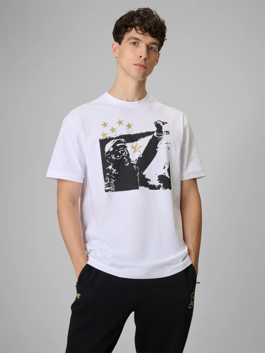 Zdjęcie produktu 4F T-shirt regular z nadrukiem uniseks 4F x Bartosz Zmarzlik - biały S