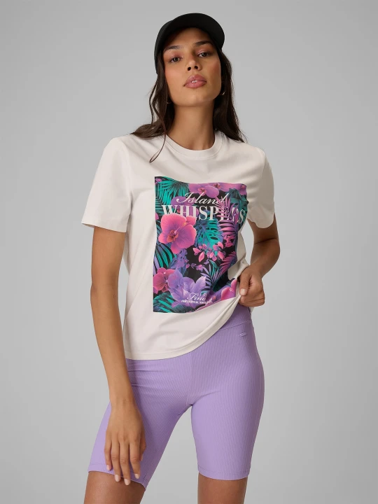 Zdjęcie produktu 4F T-shirt relaxed z nadrukiem damski - biały S