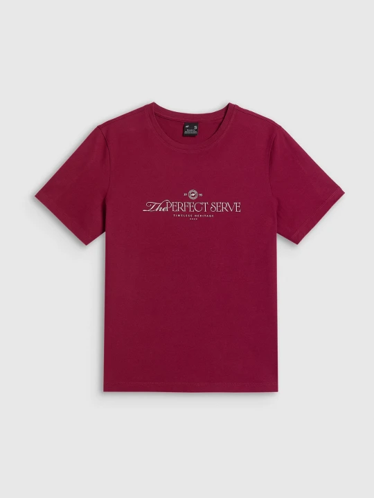 Zdjęcie produktu 4F T-shirt relaxed z nadrukiem damski - burgundowy S