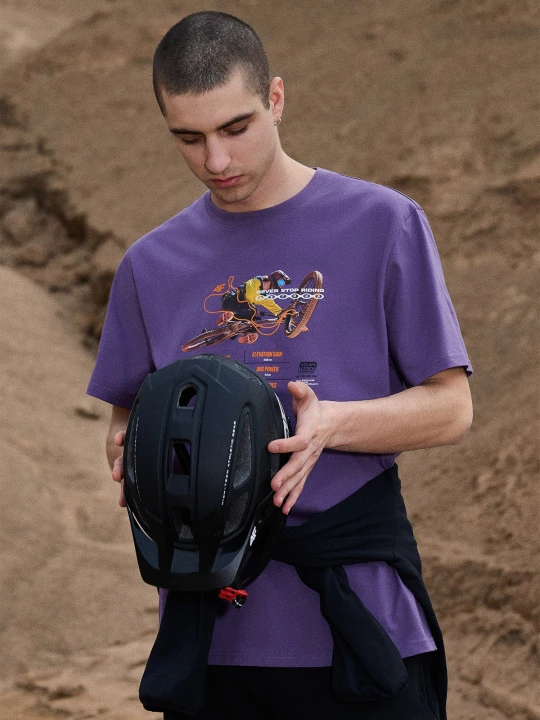 Zdjęcie produktu 4F T-shirt relaxed z nadrukiem męski - fioletowy M