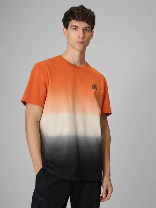Zdjęcie produktu 4F T-shirt relaxed z nadrukiem męski - pomarańczowy S