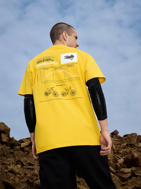Zdjęcie produktu 4F T-shirt relaxed z nadrukiem męski - żółty S