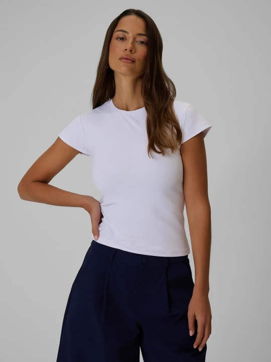 Zdjęcie produktu 4F T-shirt slim gładki damski - biały L