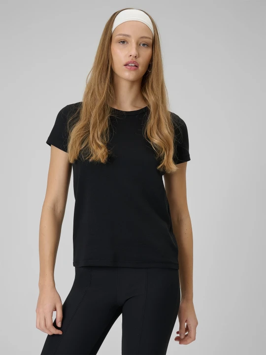 Zdjęcie produktu 4F T-shirt slim gładki damski - czarny L