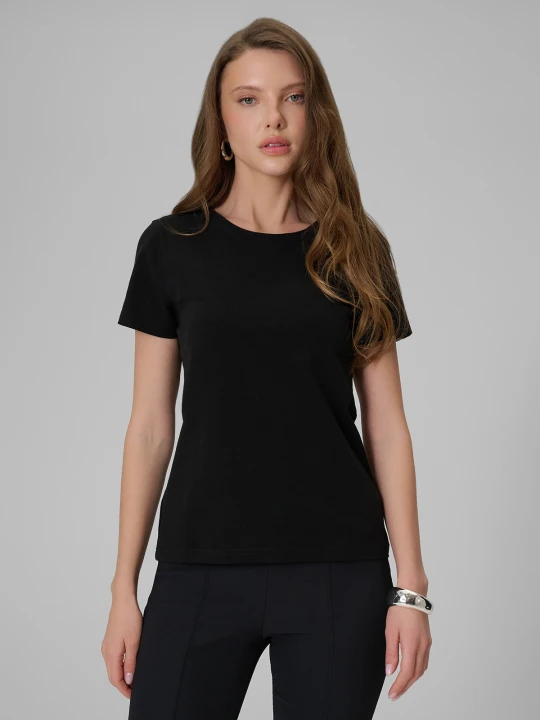 Zdjęcie produktu 4F T-shirt slim gładki damski - czarny XL