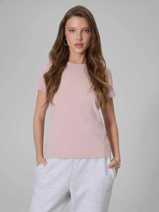 Zdjęcie produktu 4F T-shirt slim gładki damski - różowy M