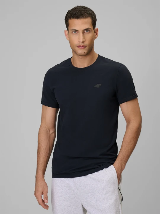 Zdjęcie produktu 4F T-shirt slim gładki męski - granatowy S