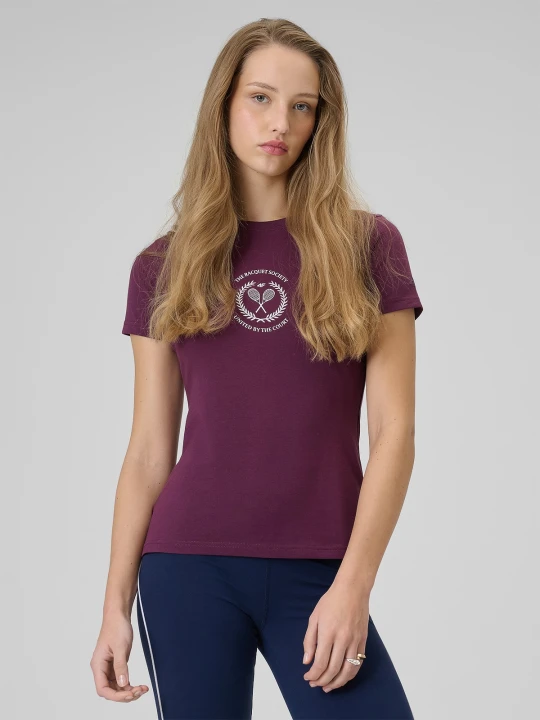 Zdjęcie produktu 4F T-shirt slim z nadrukiem damski - czerwony XL