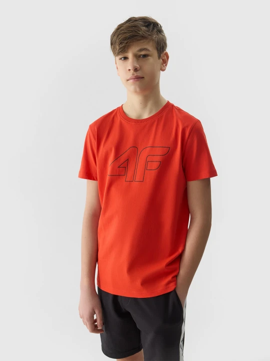 Zdjęcie produktu 4F T-shirt z nadrukiem chłopięcy - pomarańczowy 122 (6-7 lat)