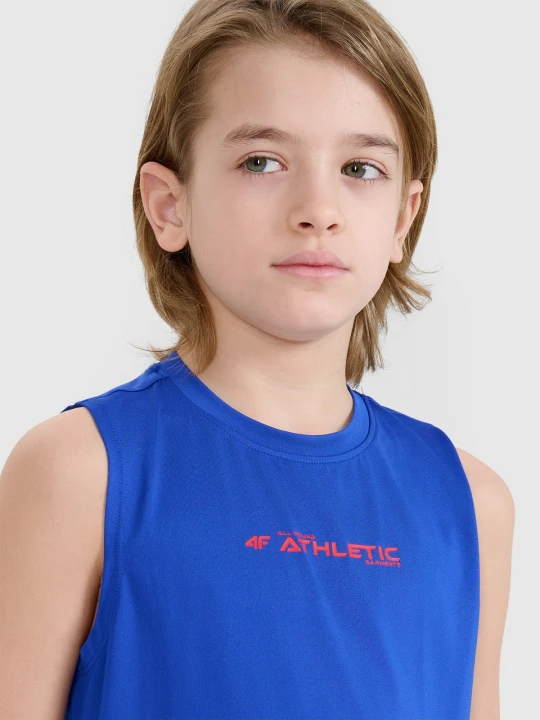 Zdjęcie produktu 4F Tank top sportowy szybkoschnący chłopięcy - granatowy 158 / 164 (12-14 lat) Niebieski