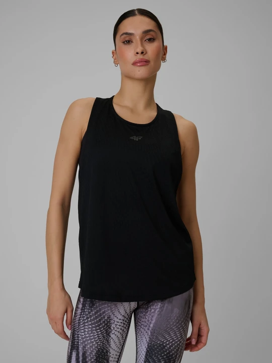 Zdjęcie produktu 4F Top loose treningowy szybkoschnący damski - czarny XS