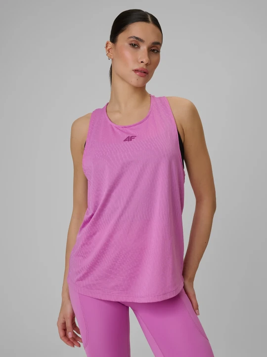 Zdjęcie produktu 4F Top loose treningowy szybkoschnący damski - różowy XL