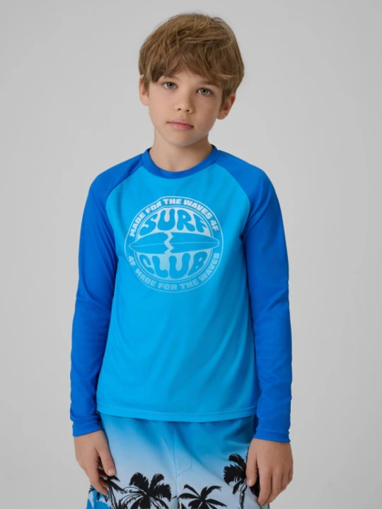 Zdjęcie produktu Chłopięcy longsleeve do pływania UPF50+ 4F 4FJRSS26TFLOM665 - niebieski