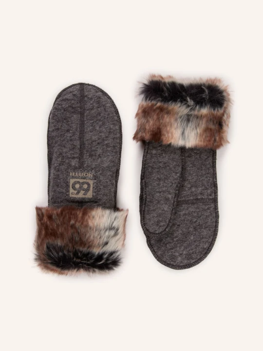 Zdjęcie produktu 66°North Rękawiczki Sportowe Kaldi Arctic Mittens Ze Sztucznym Futrem grau szary