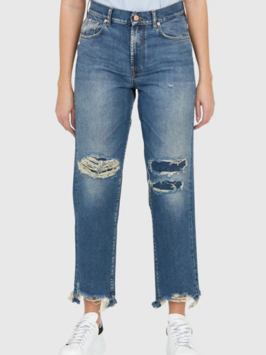 Zdjęcie produktu 7 FOR ALL MANKIND Błękitne jeansy damskie THE MODERN STRAIGHT, Rozmiar 25 Niebieski