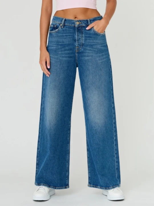 Zdjęcie produktu 7 FOR ALL MANKIND Granatowe jeansy damskie Zoey Explorer, Rozmiar 25 Niebieski