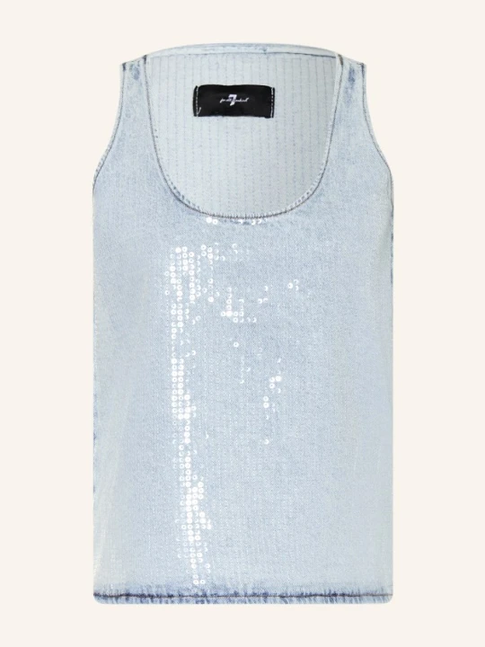 Zdjęcie produktu 7 For All Mankind Jeansowa Bluzka Z Cekinami blau JASNONIEBIESKI