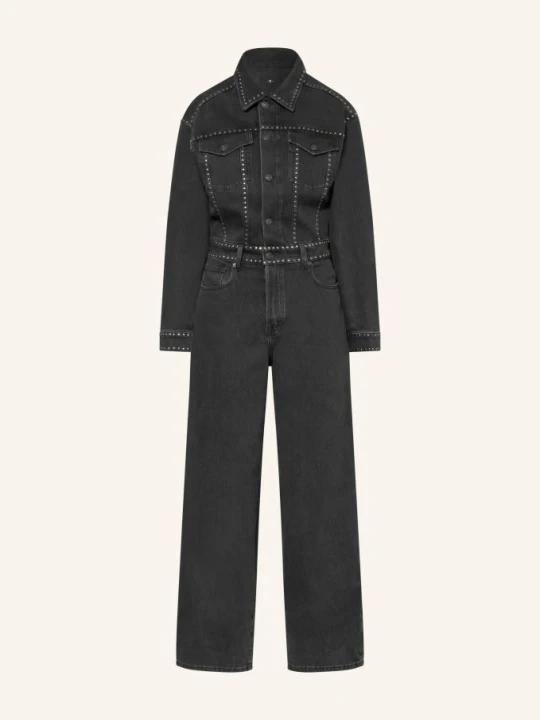 Zdjęcie produktu 7 For All Mankind Jeansowy Kombinezon schwarz 1ZN Nightscape With Studs