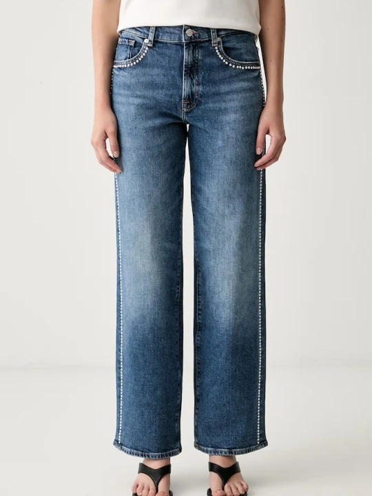 Zdjęcie produktu 7 FOR ALL MANKIND jeansy straight damskie niebieski