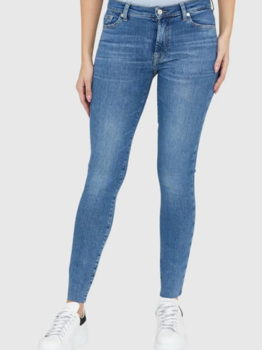 Zdjęcie produktu 7 FOR ALL MANKIND Niebieskie jeansy damskie HW SKINNY SLIM ILLUSION Stride, Rozmiar 29