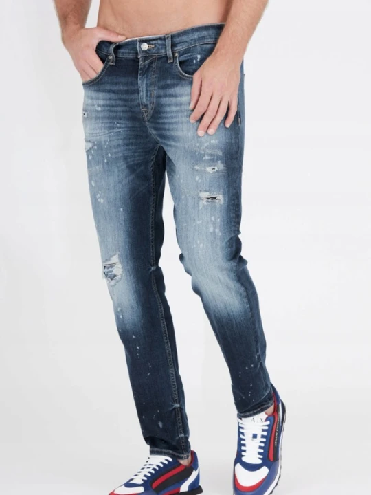 Zdjęcie produktu 7 FOR ALL MANKIND Niebieskie jeansy męskie SLIMMY TAPERED, Rozmiar 30