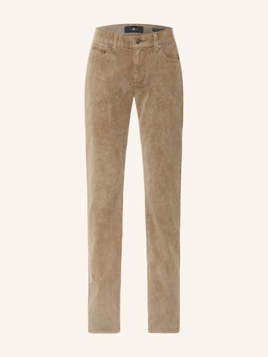 Zdjęcie produktu 7 For All Mankind Spodnie Z Sztruksu The Straight, Krój Prosty beige