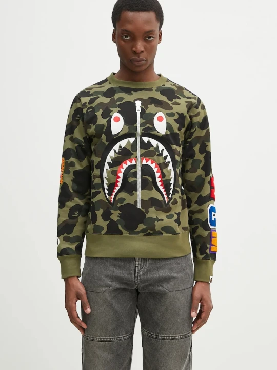 Zdjęcie produktu A Bathing Ape bluza bawełniana 1St Camo Shark Crewneck
