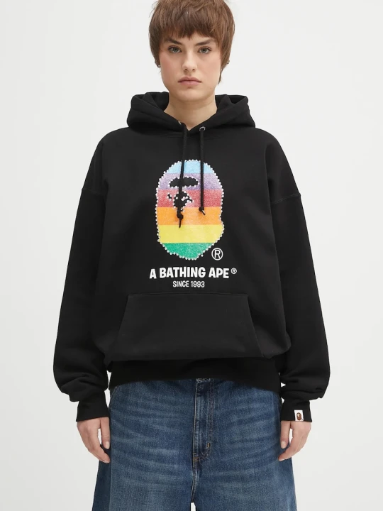 Zdjęcie produktu A Bathing Ape bluza bawełniana Crystal Ape Head Oversized Pullover