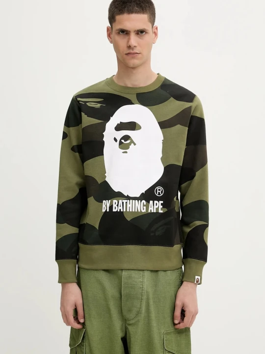 Zdjęcie produktu A Bathing Ape bluza bawełniana Giant 1St Camo By Bathing Ape Crewneck