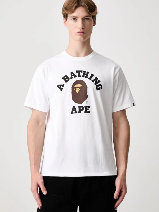 Zdjęcie produktu A Bathing Ape College T-shirt oversize bawełniany męski