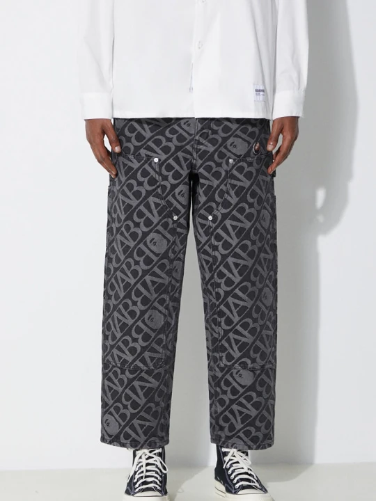 Zdjęcie produktu A Bathing Ape jeansy bawełniane Metal One Point Double Knee Denim Work Pants