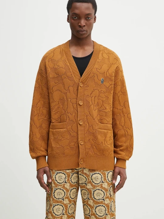 Zdjęcie produktu A Bathing Ape kardigan bawełniany Solid Camo Jacquard One Point