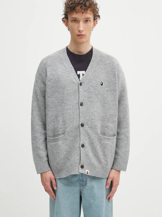 Zdjęcie produktu A Bathing Ape kardigan z domieszką lnu dziecięcy One point