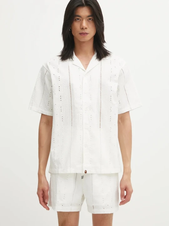 Zdjęcie produktu A Bathing Ape koszula bawełniana Embroidery Open Collar