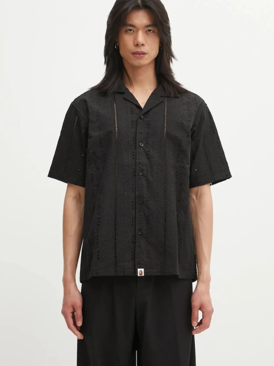 Zdjęcie produktu A Bathing Ape koszula bawełniana Embroidery Open Collar
