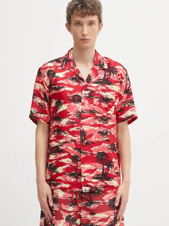 Zdjęcie produktu A Bathing Ape koszula Palm Tree Camo Open Collar
