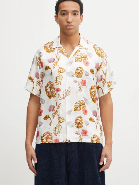 Zdjęcie produktu A Bathing Ape koszula z dodatkiem jedwabiu Vacation Pattern Open Collar