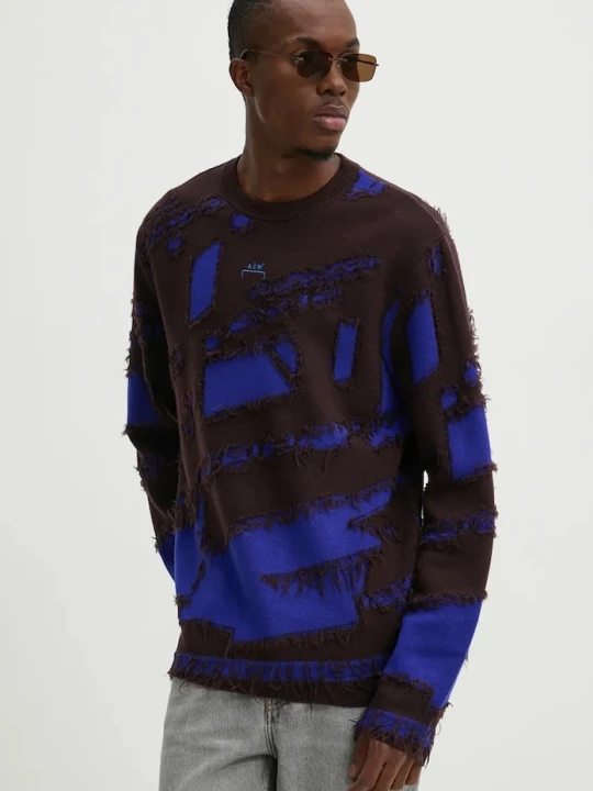 Zdjęcie produktu A-COLD-WALL* sweter wełniany Frontage Knit Crewneck fioletowy