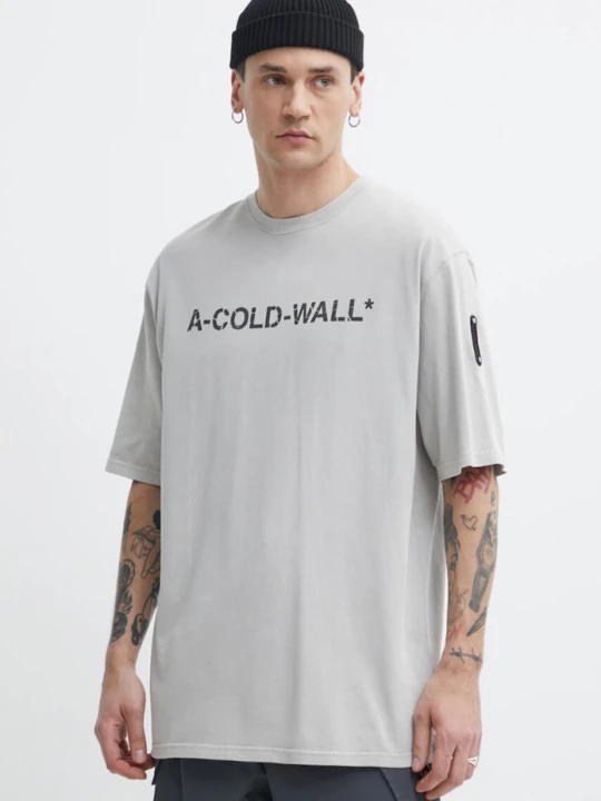 Zdjęcie produktu A-COLD-WALL* t-shirt bawełniany Overdye Logo T-Shirt szary