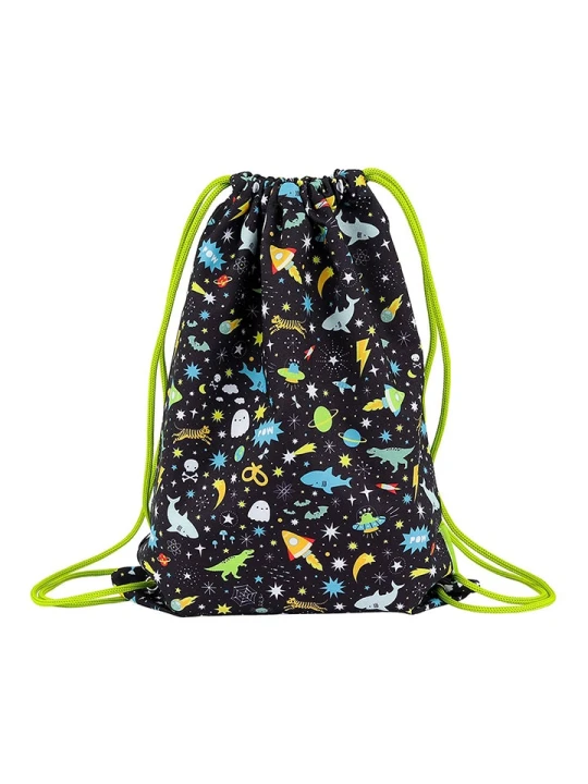 Zdjęcie produktu a little lovely company Worek sportowy "Galaxy" w kolorze czarnym - 32 x 42 x 0, 3 cm rozmiar: onesize